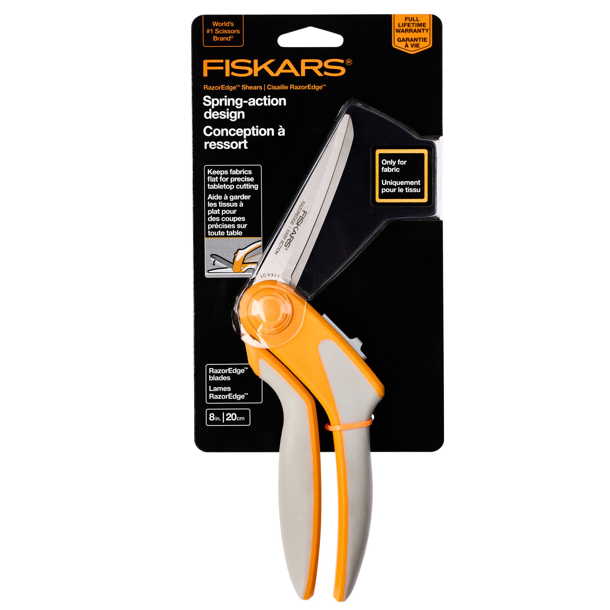 Fiskars® RazorEdge Easy Action™ Fabric Shears for Tabletop Cutting, 8"